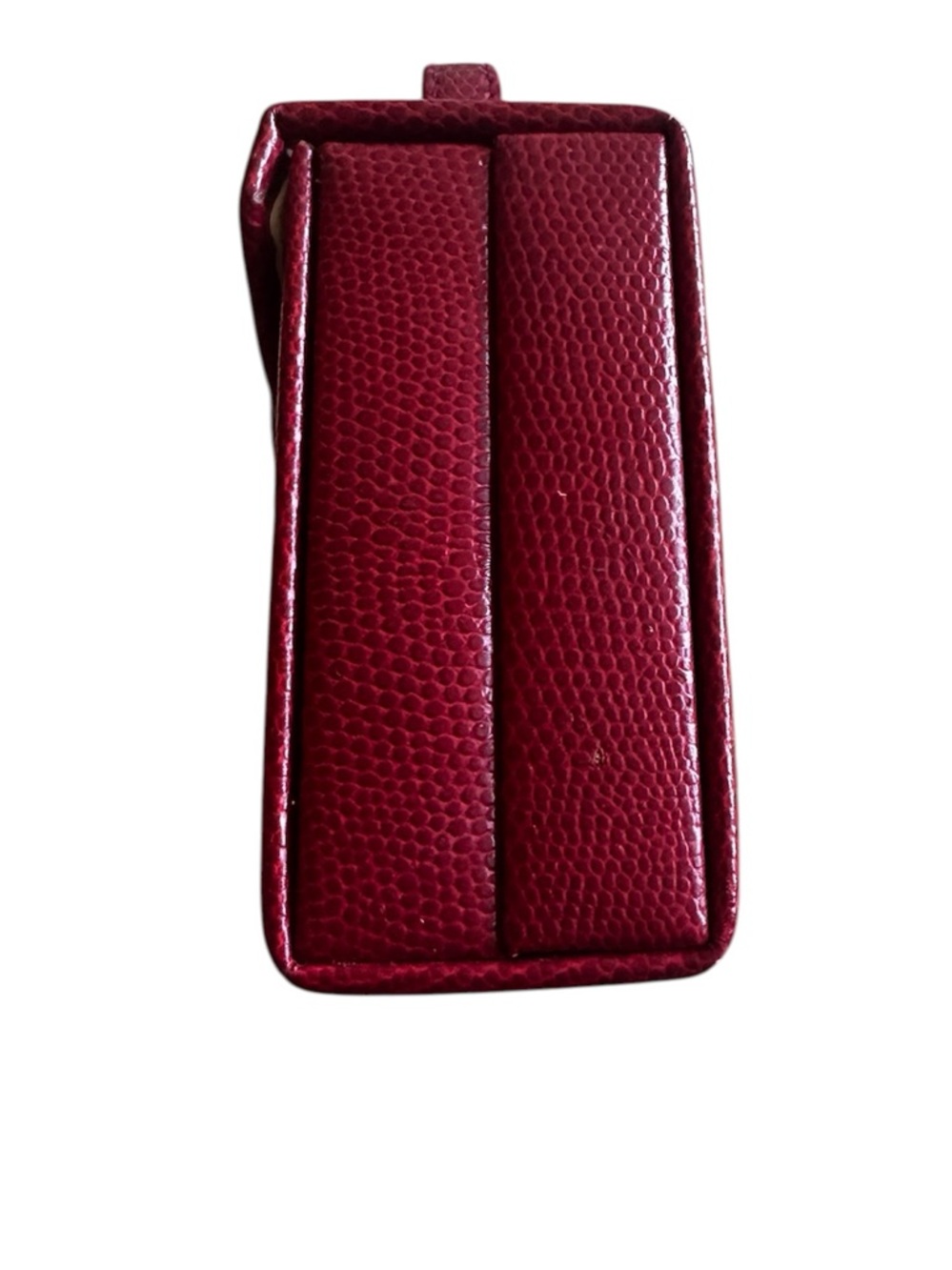 VINTAGE Burgundy Faux Textured Leather Foldout Travel Mini Jewelry Box - Picture 2 of 9